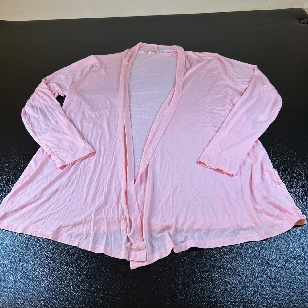 Newchoice Open Front Cardigan Lightweight Draped Knit Sweater Pink Womens XL